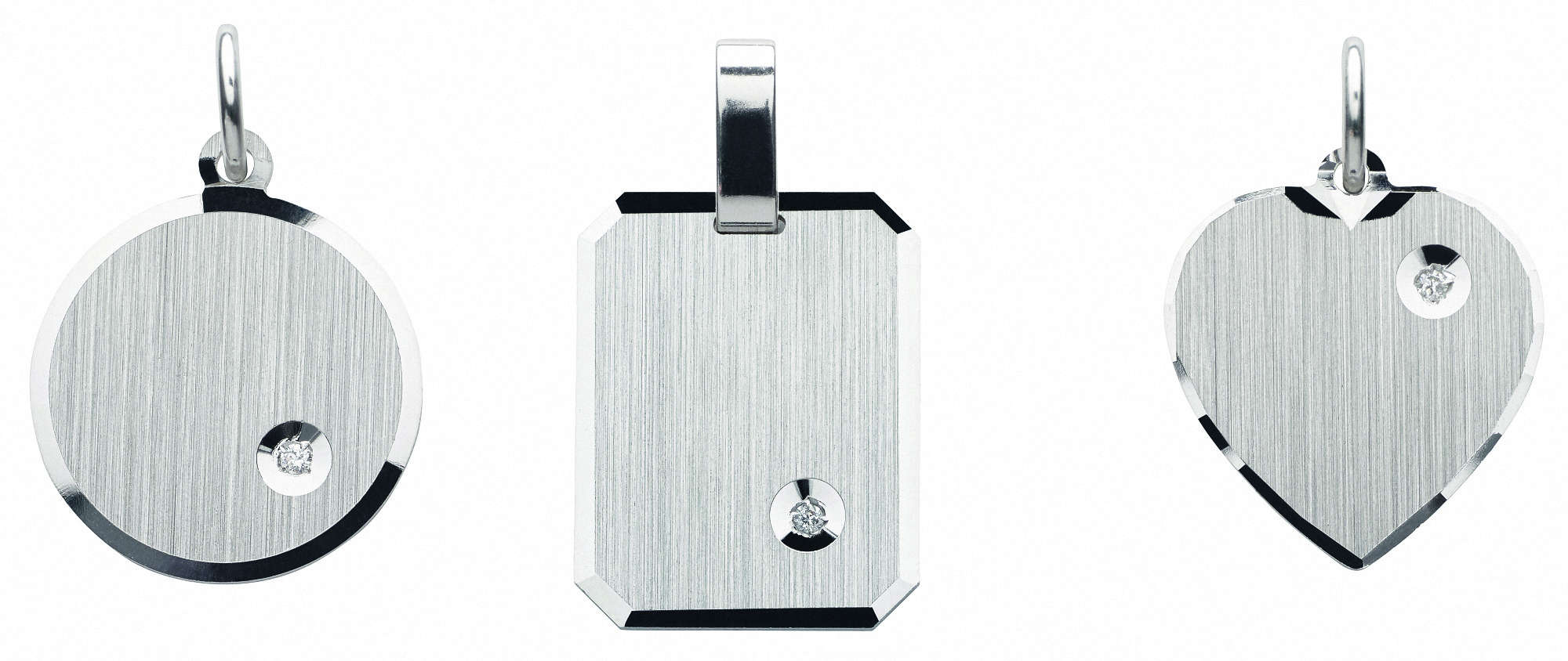 Damen 925 Silber Gravurplatte Anhänger mit Zirkonia – Bild 2