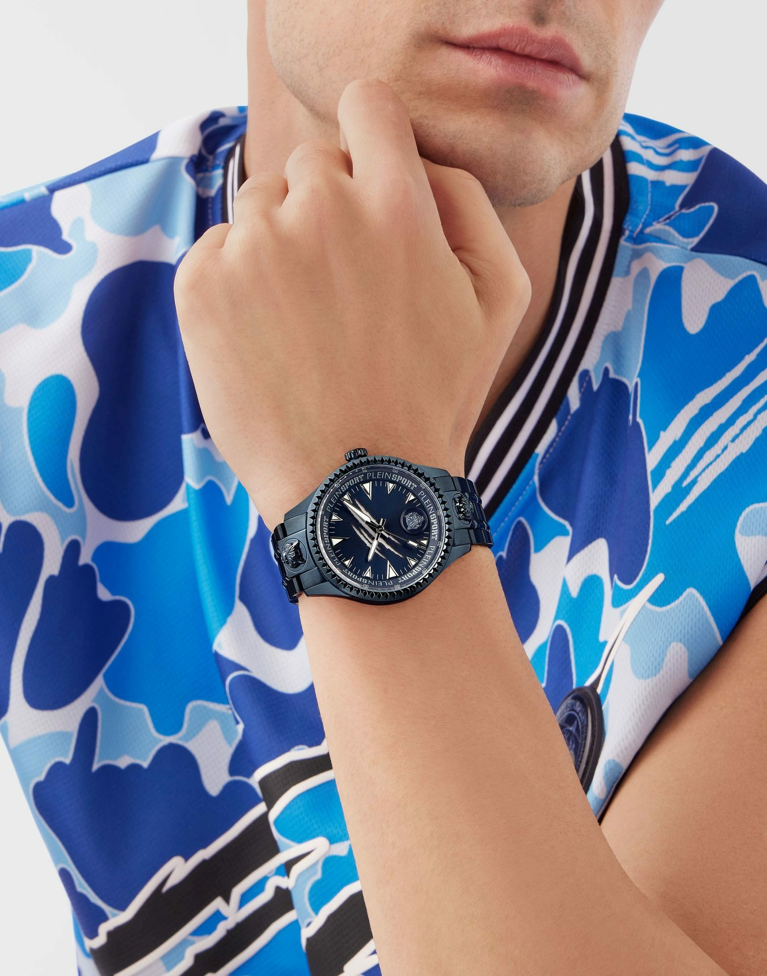 Plein Sport Herren Uhr LINEMAN PS5BA1224 Edelstahl IP Blue 45 mm – Bild 2