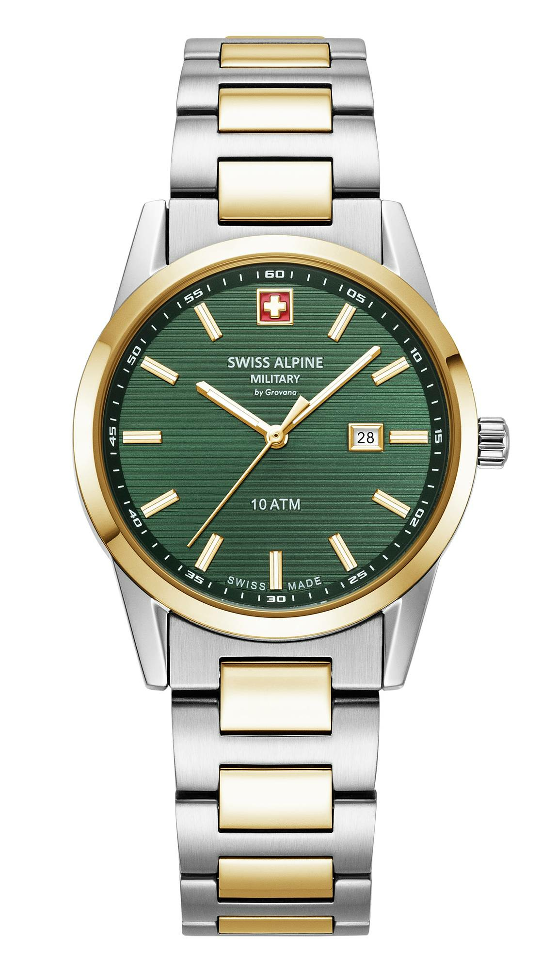 Swiss Alpine Military Damen Armbanduhr Argos bicolor grün 34mm Quarz 10ATM 7767... – Bild 3