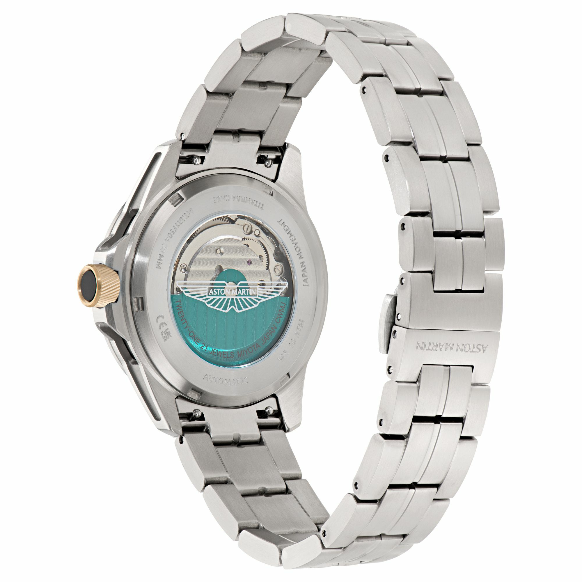 ASTON MARTIN Herren Armbanduhr AML THRILL Silber/Grün MTRR1F5051F505 – Bild 3