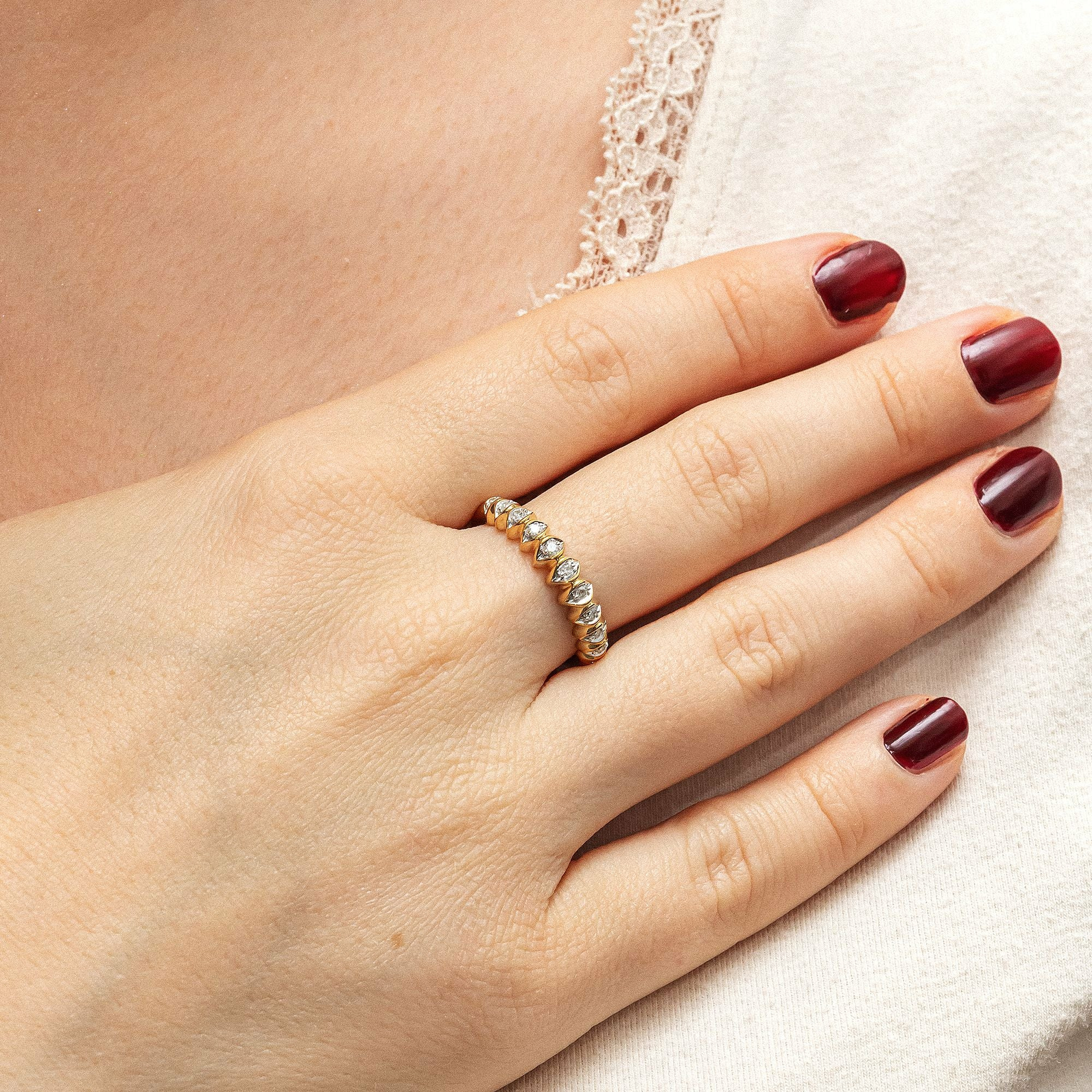 Diamonds by Ellen K. Gold 375 zweifarbig mit 11x Diamant 0,10ct. Ring 4167890023... – Bild 2