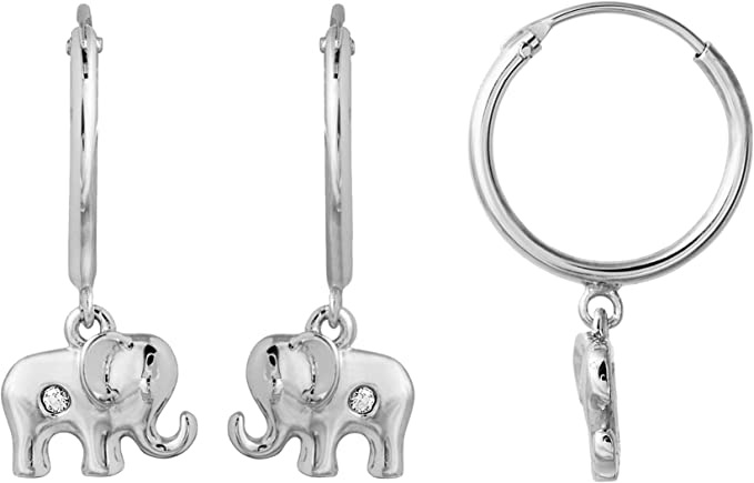 Xenox Damen Creolen mit Elefanten Anhänger Silber XS3746 Xenox Damen Creolen mit Elefanten Anhänger Silber XS3746