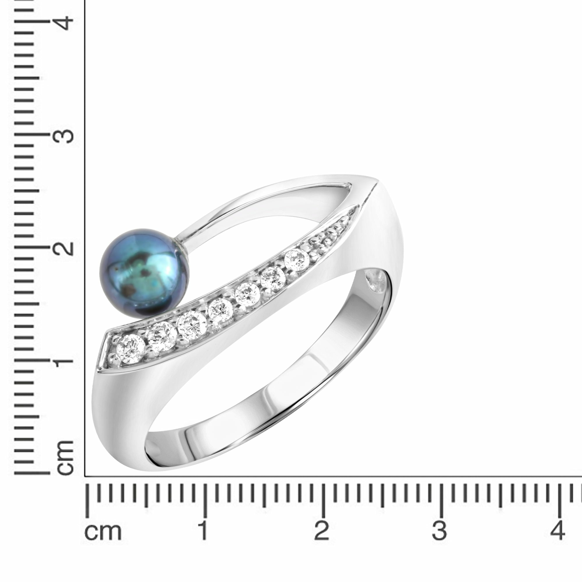 Zeeme Pearls Silber 925 rhodiniert mit schwarzer Perle & Zirkonia weiß Ring 4167... Zeeme Pearls Silber 925 rhodiniert mit schwarzer Perle & Zirkonia weiß Ring 4167...