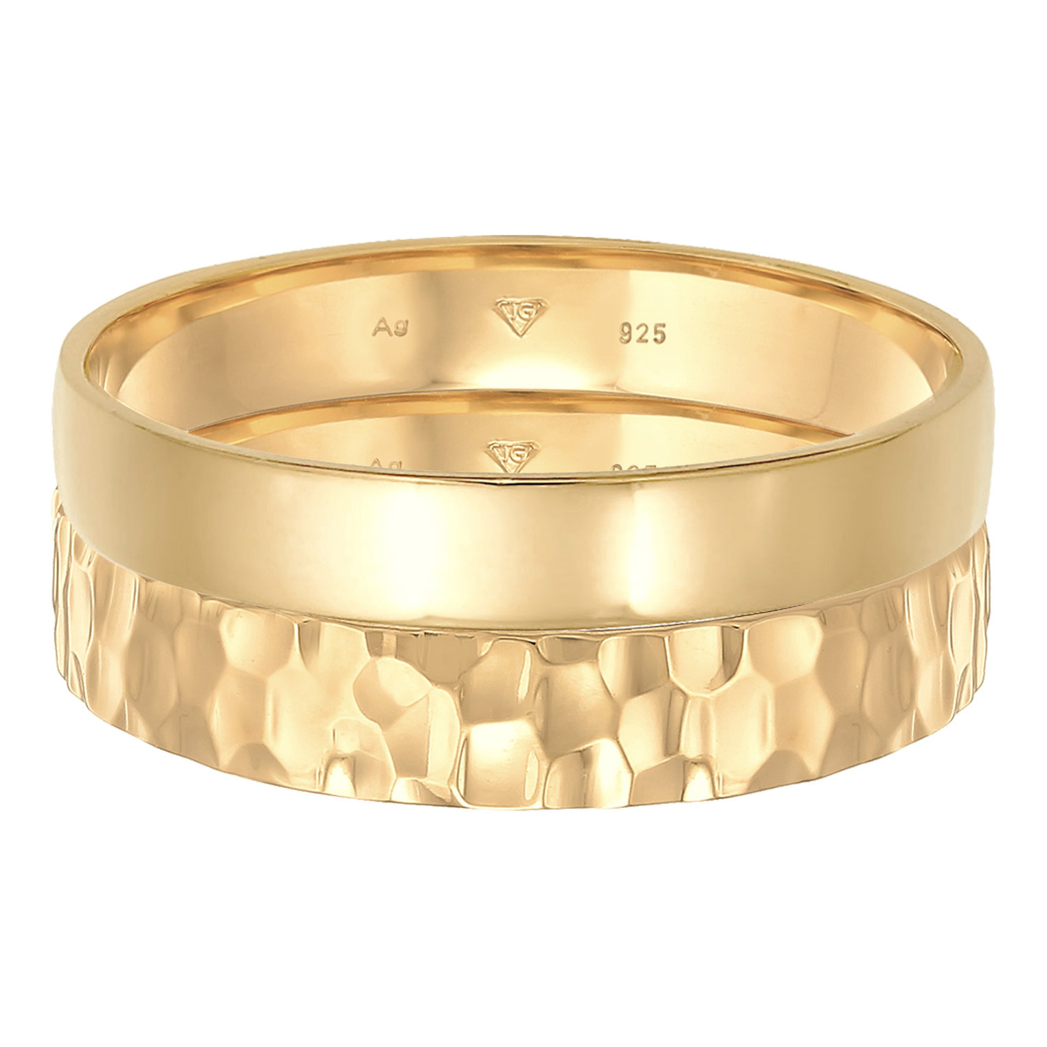 Ring Set Unisex Basic Gehämmert 925 Silber Ring Set Unisex Basic Gehämmert 925 Silber