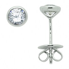 Damen 585 Weißgold Ohrringe  Ohrstecker mit Diamant  Brillant Ø 5 mm Damen 585 Weißgold Ohrringe  Ohrstecker mit Diamant  Brillant Ø 5 mm