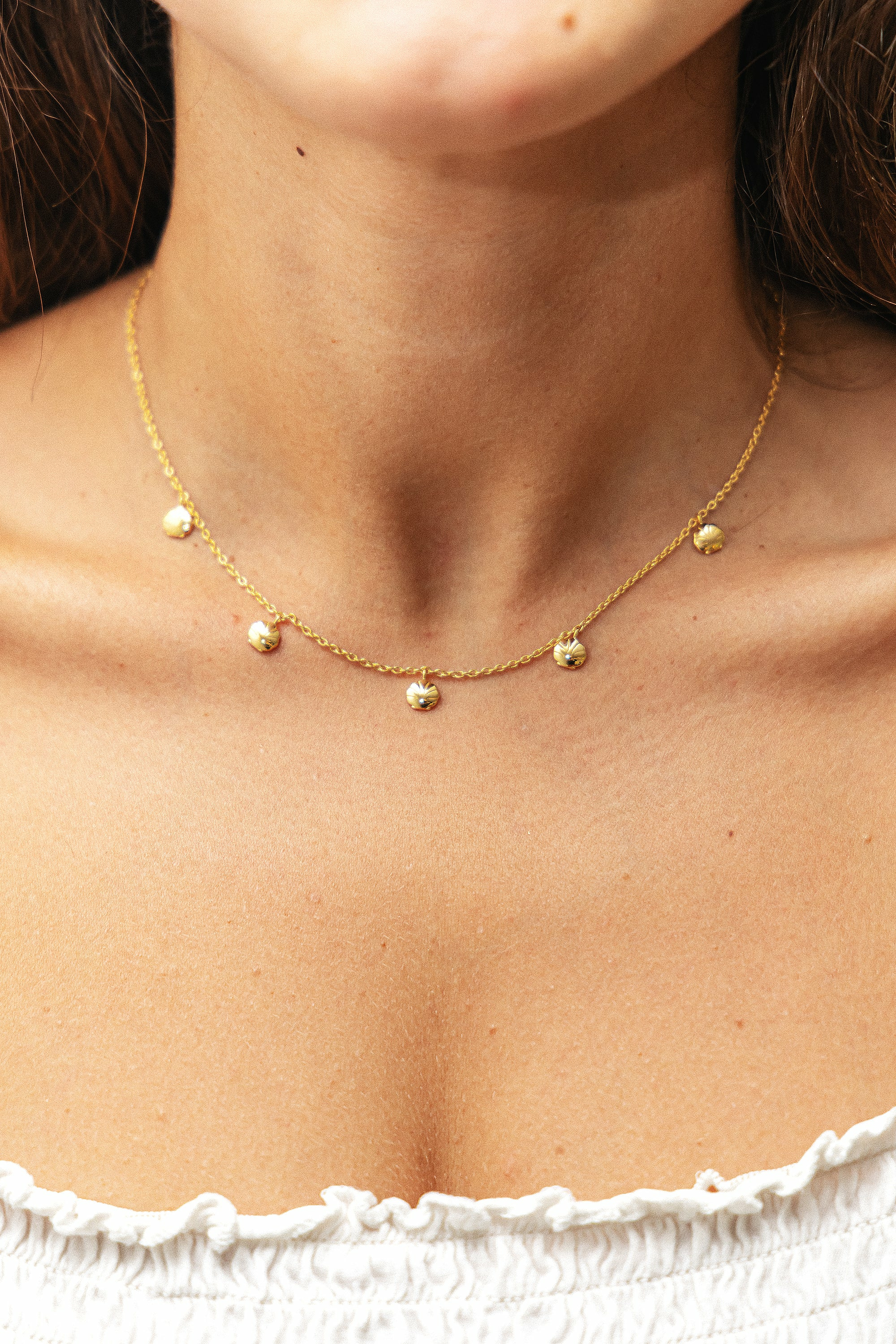 Halskette 925 Silber vergoldet mit Muschel Anhängern 41185170686046