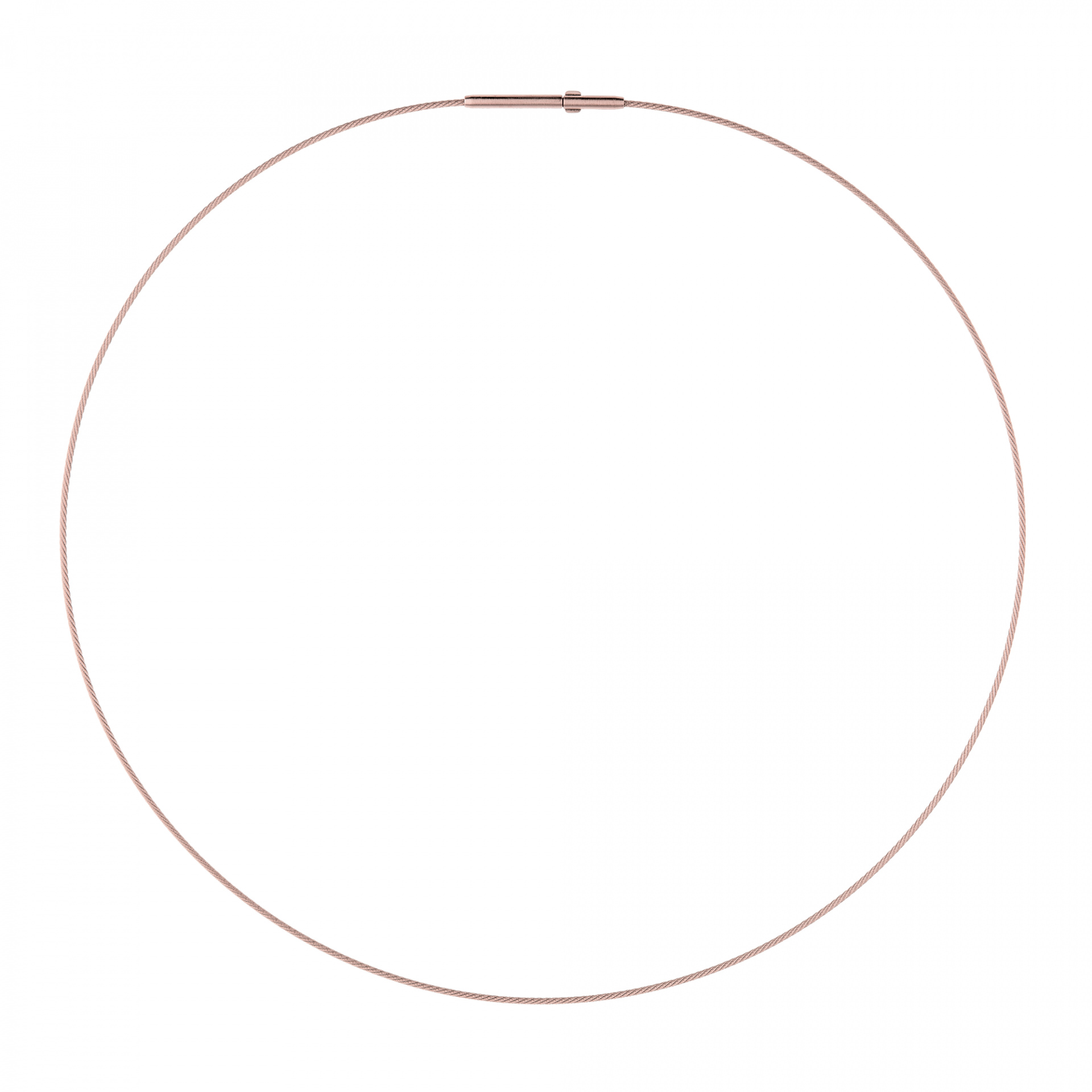 Ernstes Design Damen Halskette 1-Fach Drahtseil Collier 45cm Rosegold DS1C-RG-45 – Bild 3