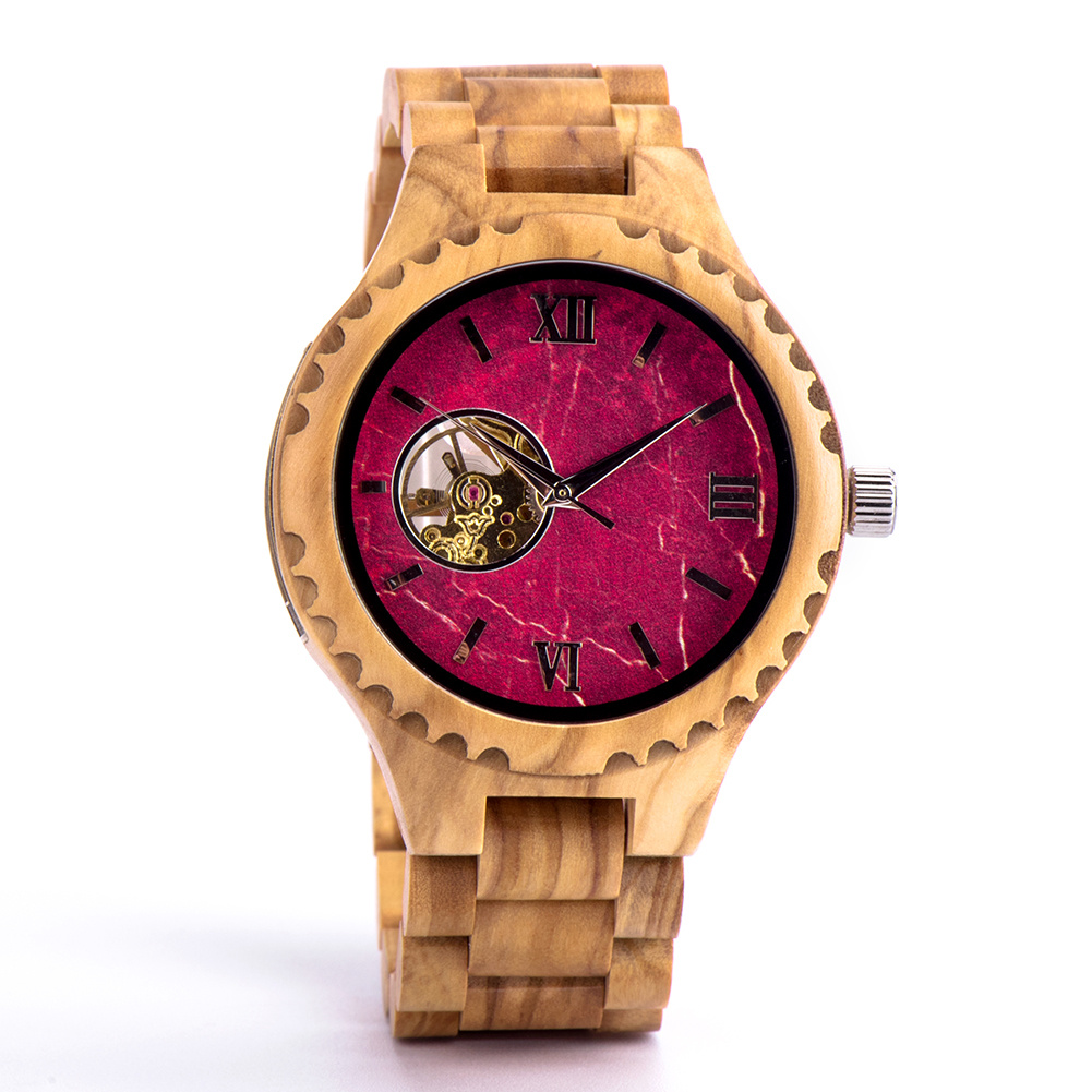 Edenhölzer Holzuhr Herren Armbanduhr Automatik Mistique Holzarmband – Bild 3