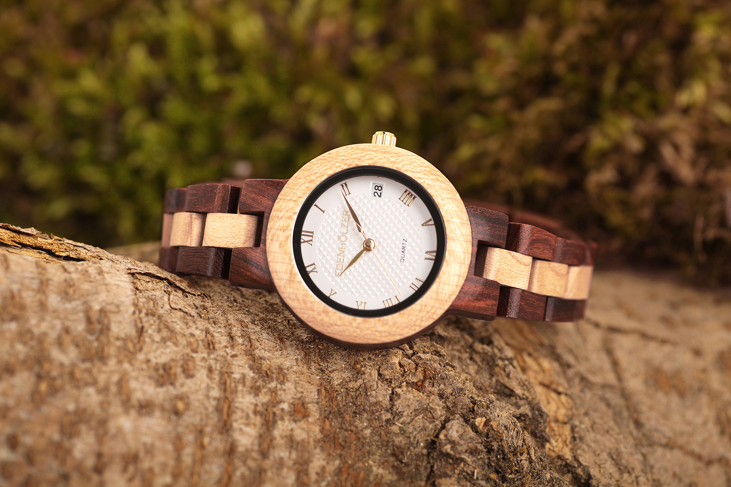 Edenhölzer Damen Armbanduhr Hardlex Marie Galante Datumsanzeige Edenhölzer Damen Armbanduhr Hardlex Marie Galante Datumsanzeige