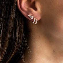 Creole 925 Sterling Silber vergoldet Double Design mit Zirkonia 41185105772638 Creole 925 Sterling Silber vergoldet Double Design mit Zirkonia 41185105772638