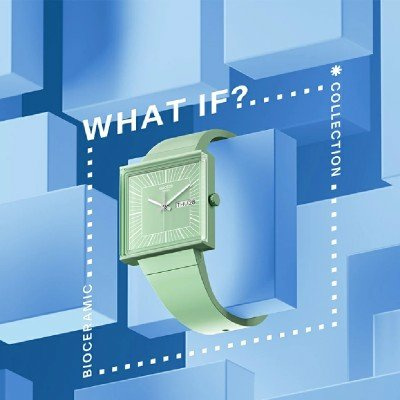 Swatch What If - Square SO34G701 What If... Mint? Uhr – Bild 2