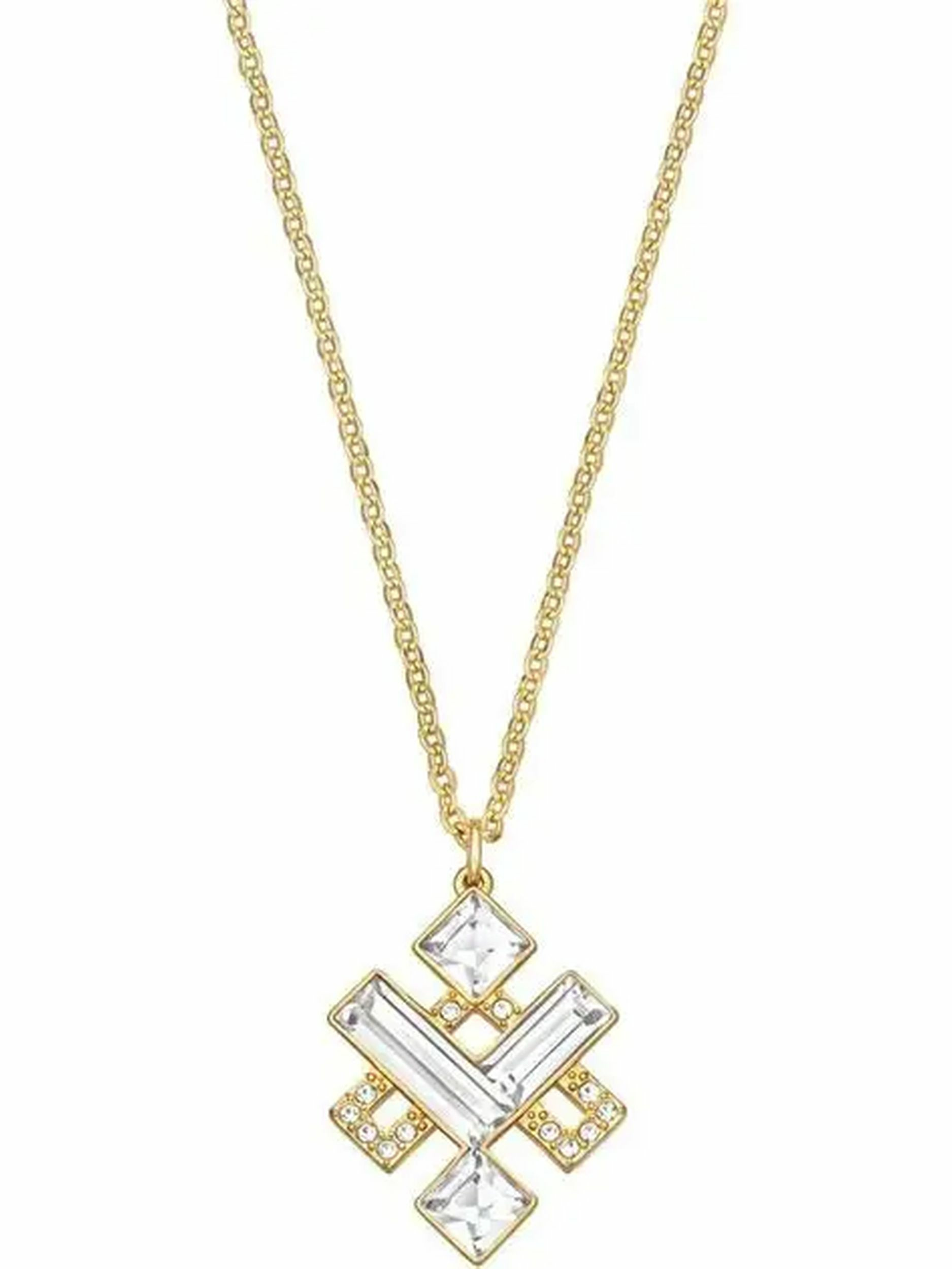 Swarovski Halskette Damen Attract Round Anhänger Gold Klar 5186447 – Bild 2
