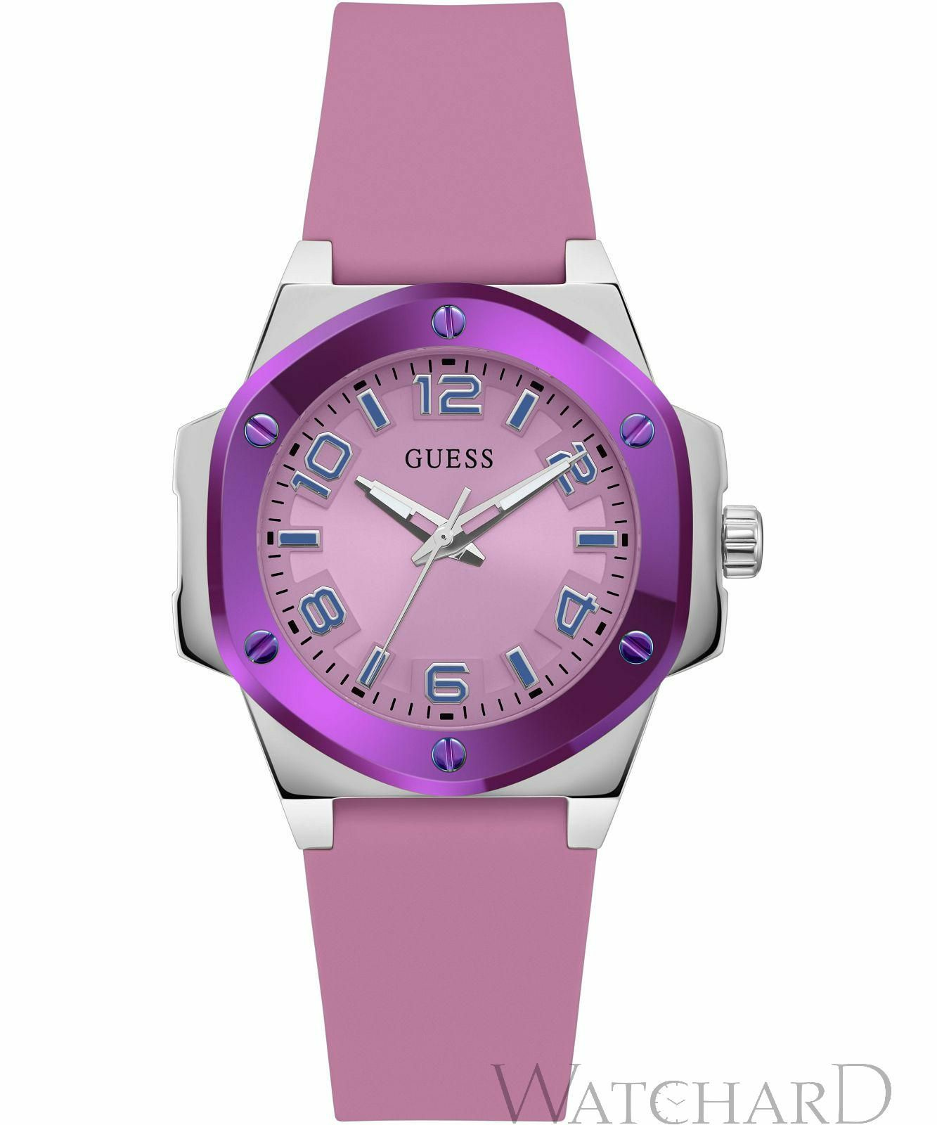 Guess Damen Armbanduhr 38 mm Armband Silikon GW0556L1 Guess Damen Armbanduhr 38 mm Armband Silikon GW0556L1