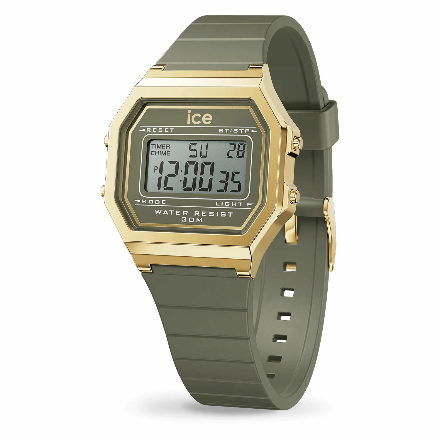 ICE‑Watch Digitaluhr Unisex ICE digit retro Khaki Gold S (32 mm) 023226 – Bild 2