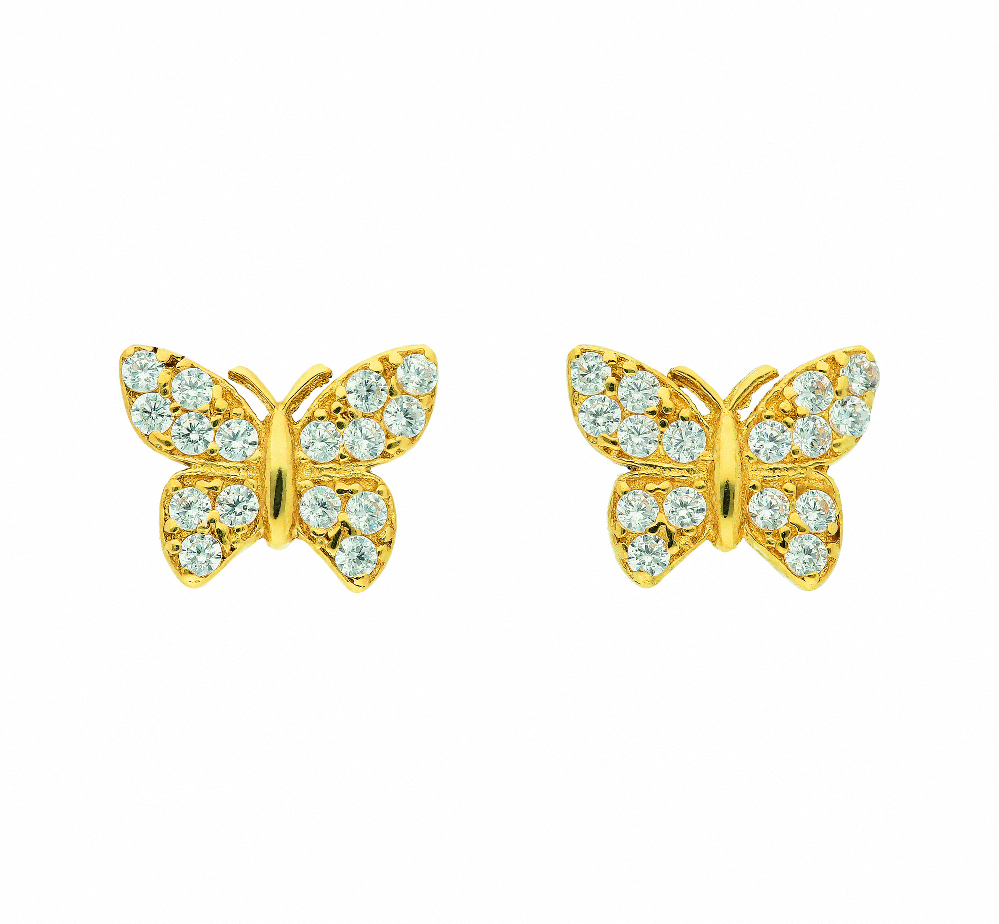 Damen 333 Gold Ohrringe  Ohrstecker Schmetterling mit Zirkonia Damen 333 Gold Ohrringe  Ohrstecker Schmetterling mit Zirkonia