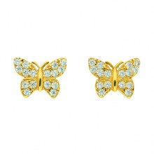 Damen 333 Gold Ohrringe  Ohrstecker Schmetterling mit Zirkonia Damen 333 Gold Ohrringe  Ohrstecker Schmetterling mit Zirkonia