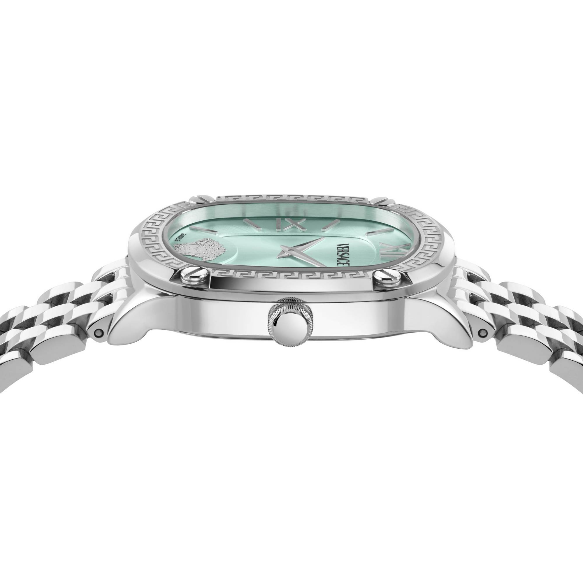 Versace Uhr Damen Greca Couture Silber Blau Edelstahl VE1B01025 – Bild 3