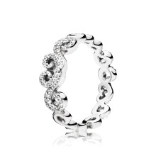 Pandora Ring 197117CZ-54 Frau Silber Herz wirbelt Pandora Ring 197117CZ-54 Frau Silber Herz wirbelt