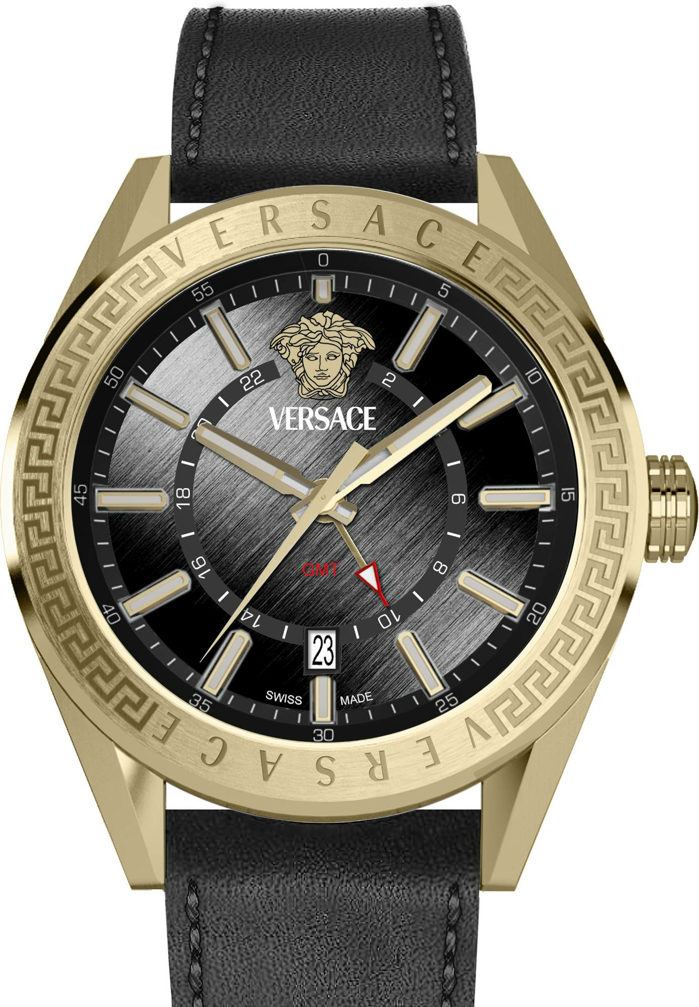 Versace Herren Armbanduhr V-CODE GMT 42MM Schwarz VEAFA0224 – Bild 2