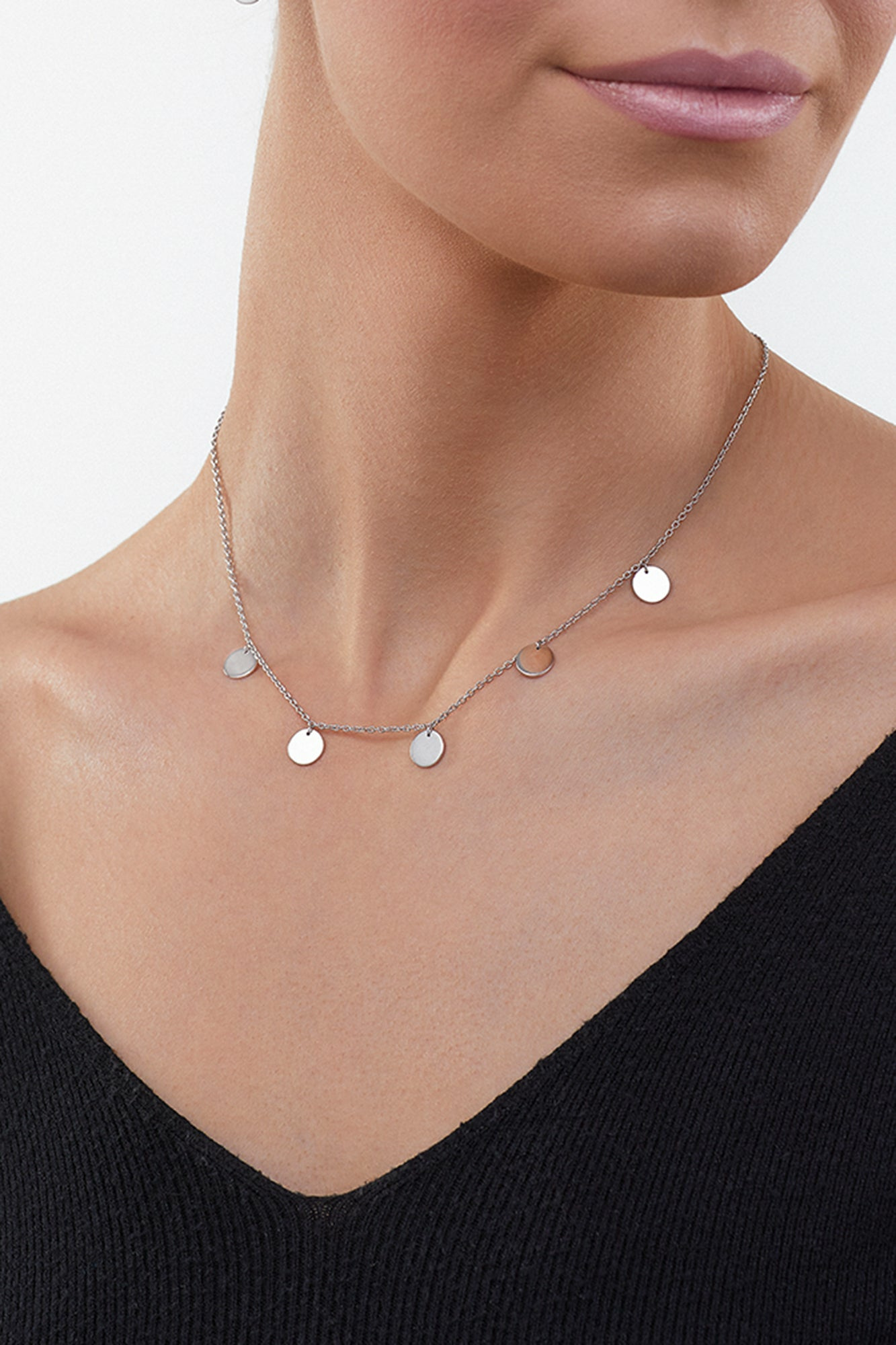 Halskette 925 Sterling Silber rhodiniert Plättchen Boho 41184555597918 – Bild 2