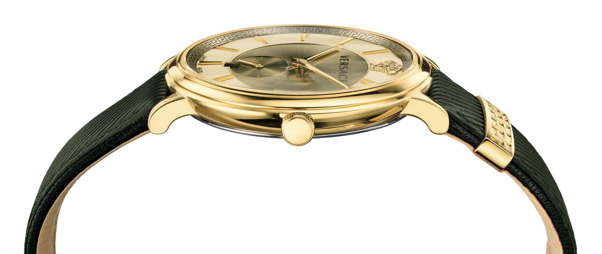 Versace Herren Armbanduhr V CIRCLE 42mm grün Leder VBQ03 0017 – Bild 2