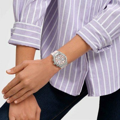 Swatch Irony - Chrono New YVS532 Poppingly Pink Uhr – Bild 3