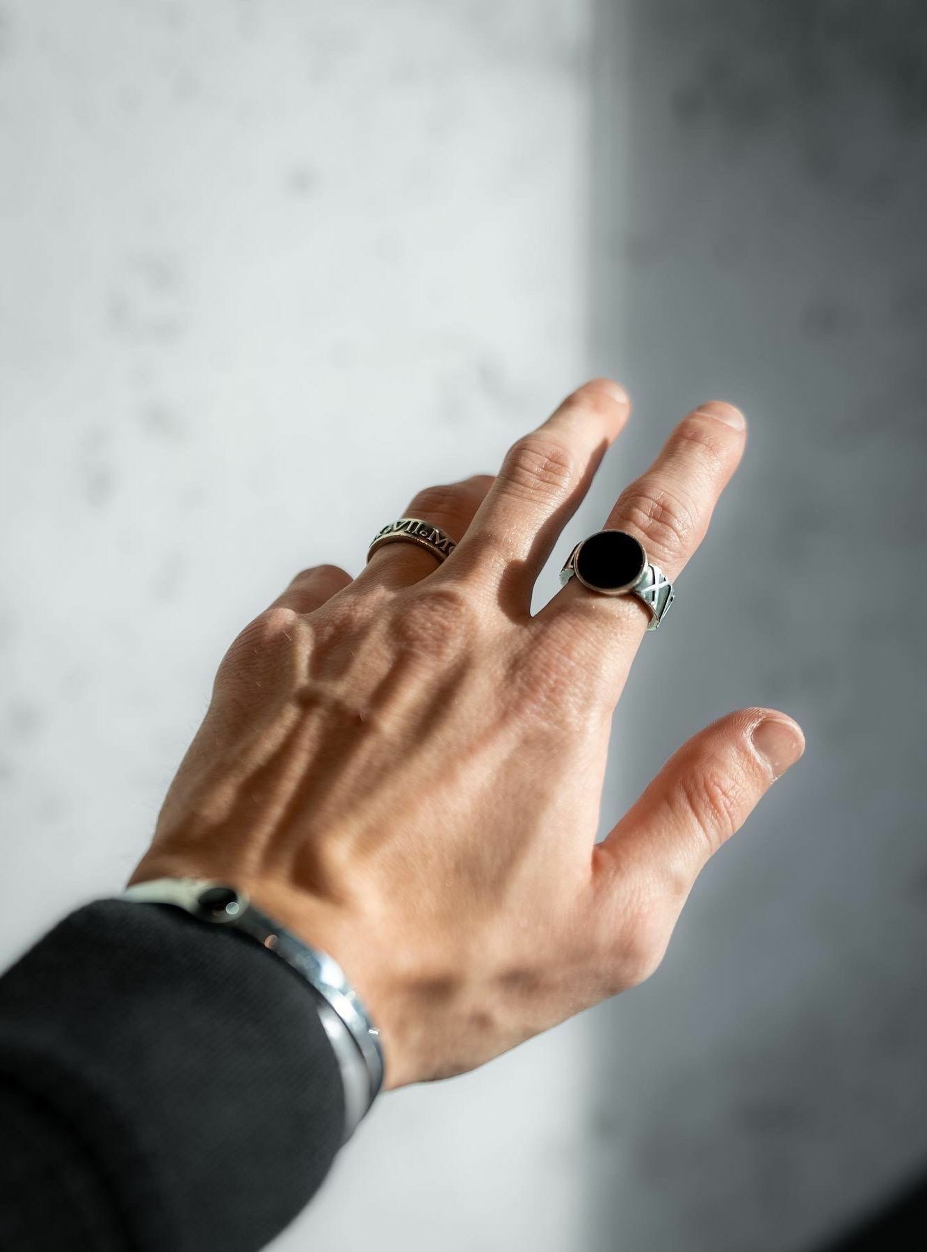 Ring 925 Sterling Silber matt oxidiert mit Onyx 41179027538014 Ring 925 Sterling Silber matt oxidiert mit Onyx 41179027538014