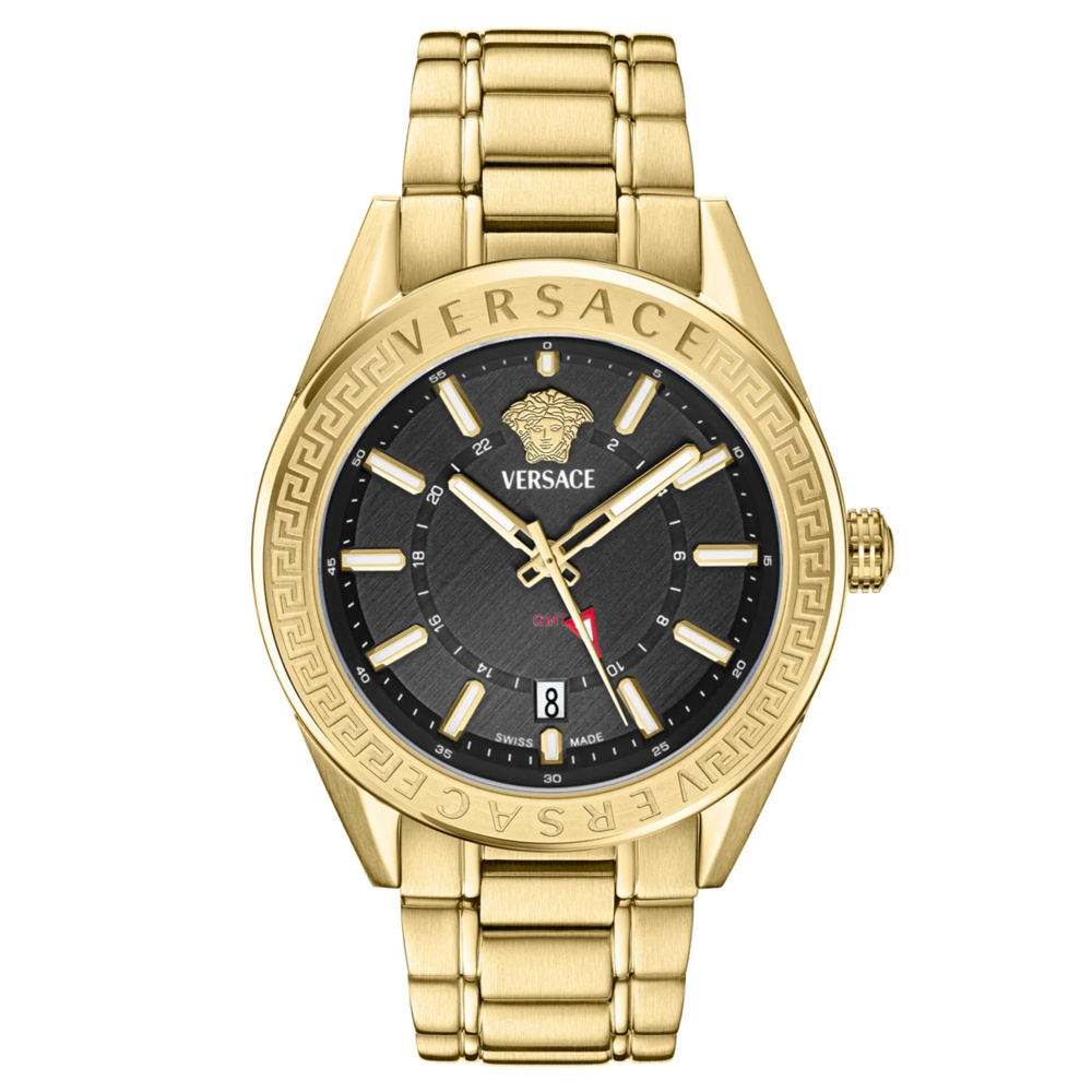 Versace Herren Armbanduhr V-CODE GMT Gold/Schwarz VEAFA0724 – Bild 3