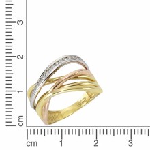 Fascination by Ellen K. 333 Gold 3-farbig Zirkonia weiß Ring 41675917262942 Fascination by Ellen K. 333 Gold 3-farbig Zirkonia weiß Ring 41675917262942