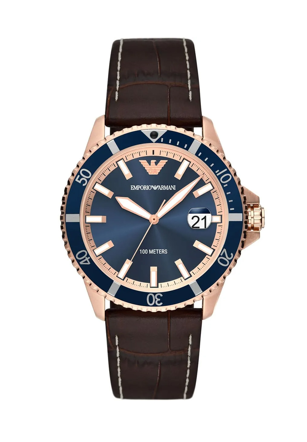 Emporio Armani Uhr Herren AR11556 Blau / Braun Emporio Armani Uhr Herren AR11556 Blau / Braun