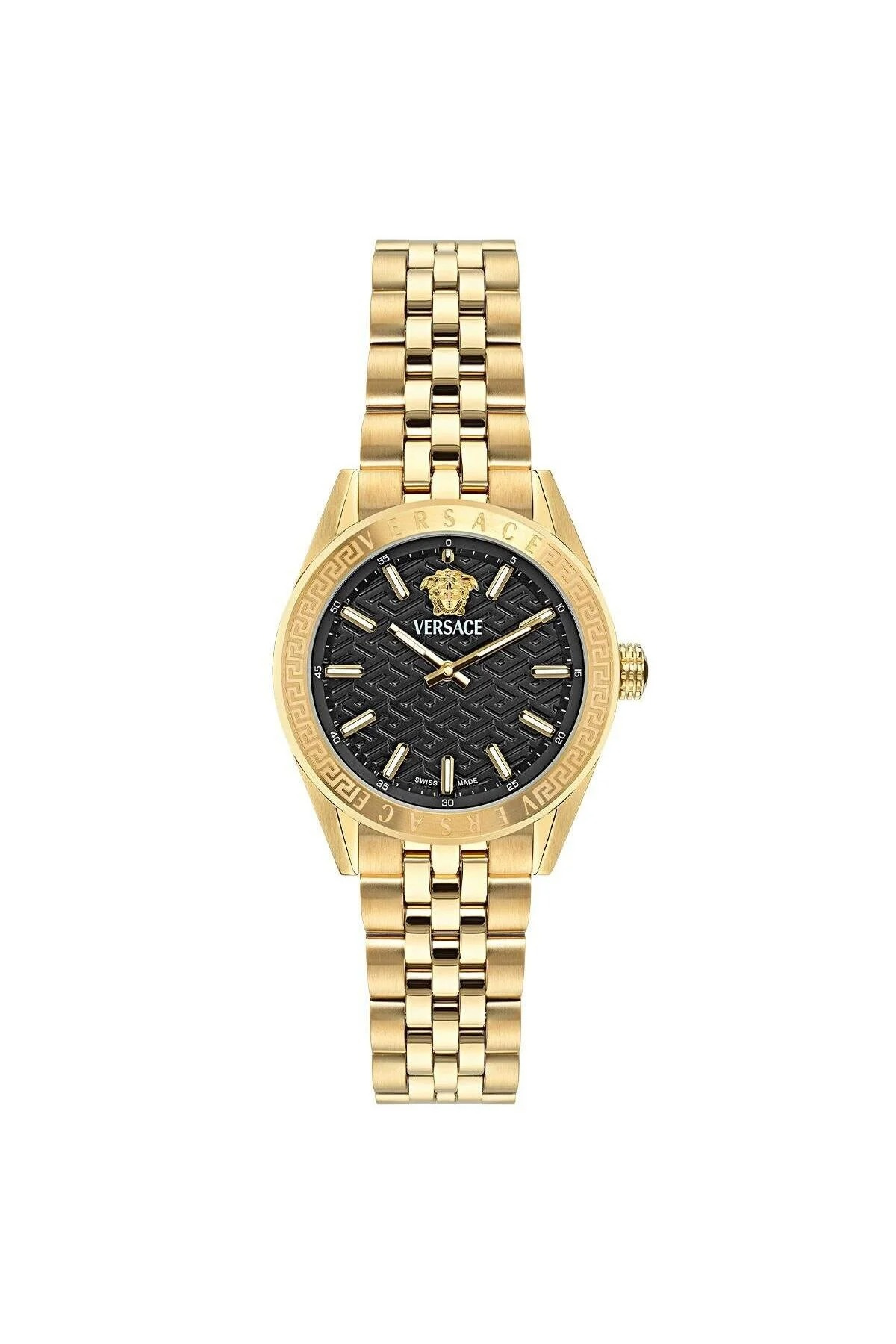 Versace Damen Armbanduhr V‑Code gold, schwarz VE8I00724 – Bild 2
