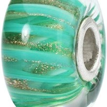 Trollbeads Damen-Bead 925 Silber Glas Perle grün TGLBE-10405 Trollbeads Damen-Bead 925 Silber Glas Perle grün TGLBE-10405
