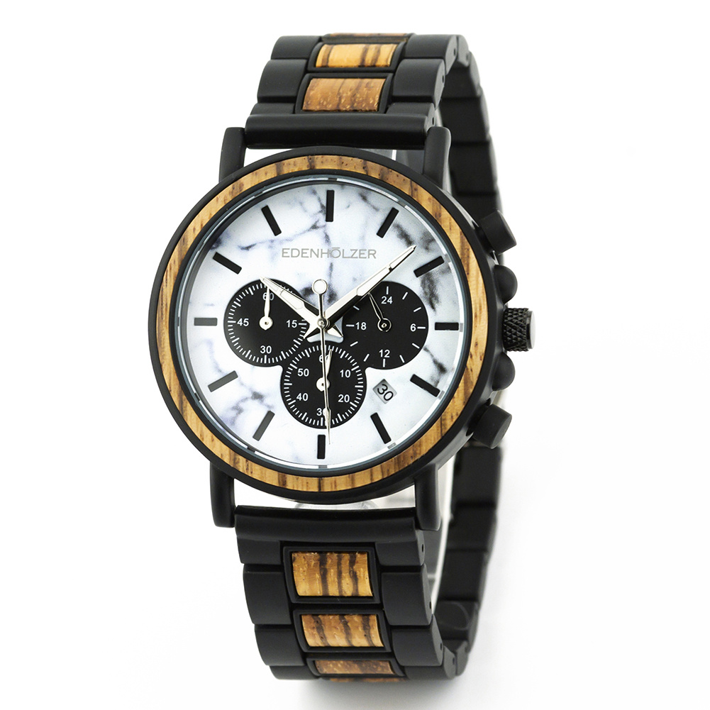 Edenhölzer Holzuhr Herren Armbanduhr Bangka ED091-022 – Bild 3