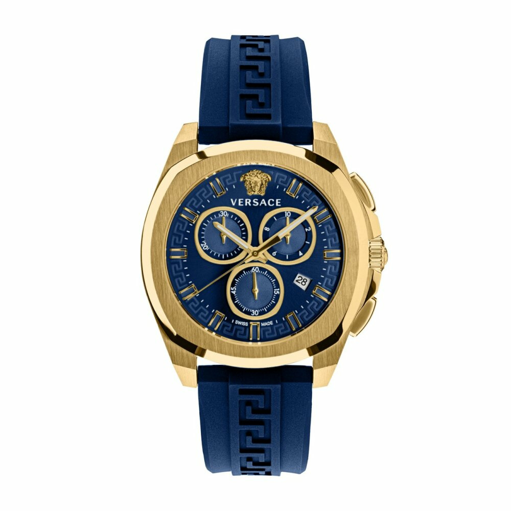 Versace Herren Armbanduhr Chronograph CHRONO GEO blau, gold 43 mm VE7CA0323 Versace Herren Armbanduhr Chronograph CHRONO GEO blau, gold 43 mm VE7CA0323
