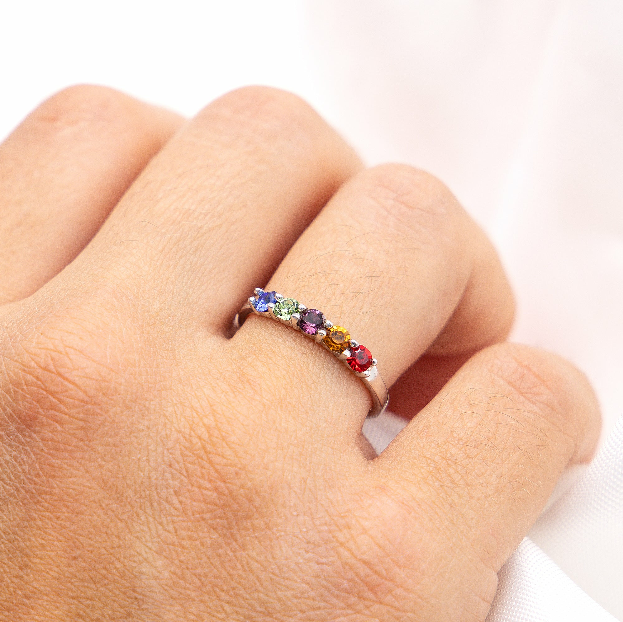 Zeeme Silver Silber 925 rhodiniert mit bunten Kristallen Ring 41677812727902 – Bild 2