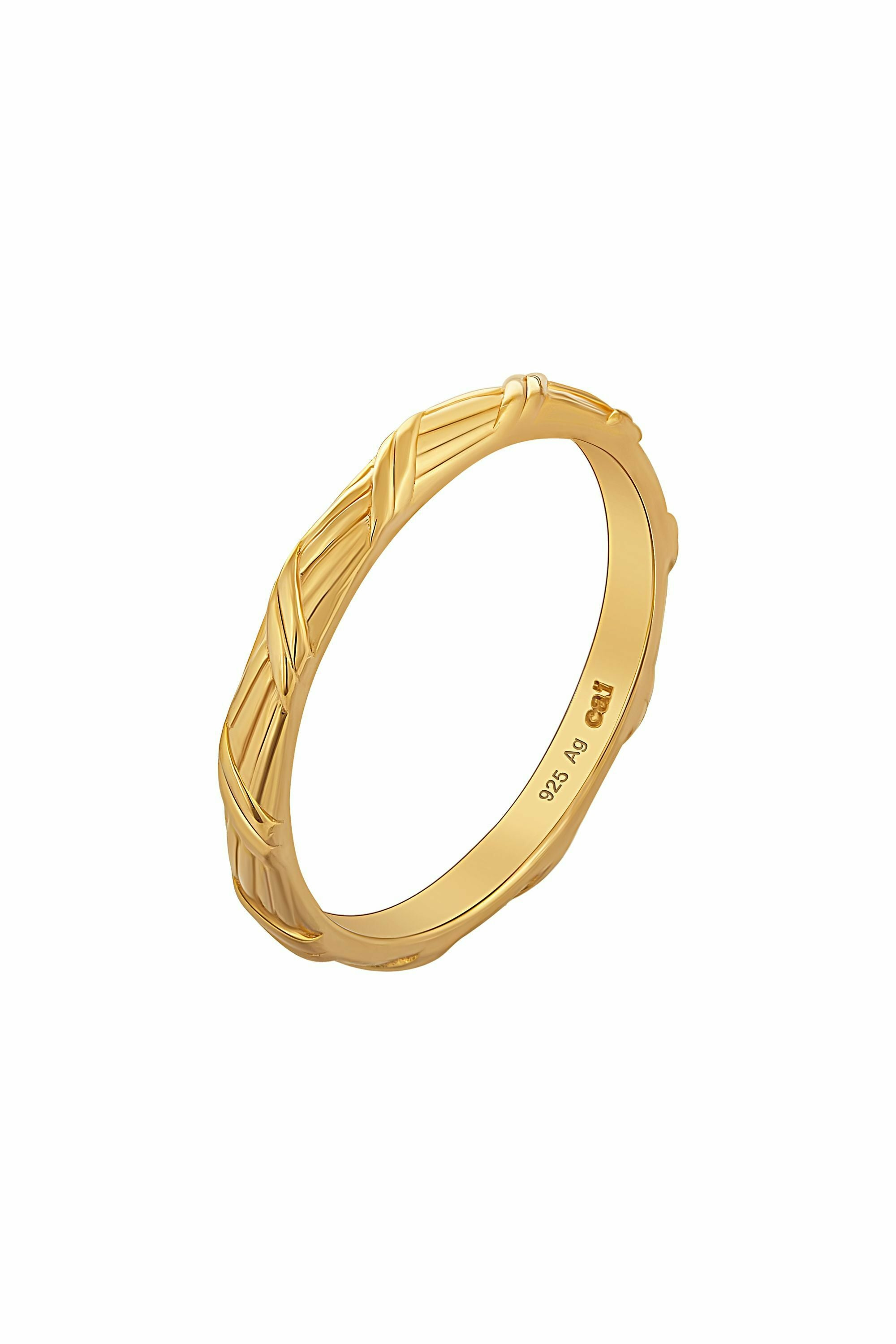 Ring 925 Silber vergoldet Flechtoptik Stacking 41184891633758 – Bild 2