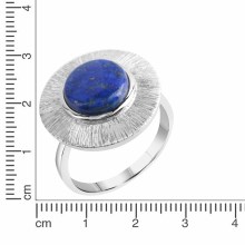 ZEEme Gems Silber 925 rhodiniert glanz/matt mit echtem Lapis 10mm Ring 416788999... ZEEme Gems Silber 925 rhodiniert glanz/matt mit echtem Lapis 10mm Ring 416788999...