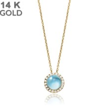 Collier 14ct.Gelbgold Diamanten/Blau Topas Collier 14ct.Gelbgold Diamanten/Blau Topas