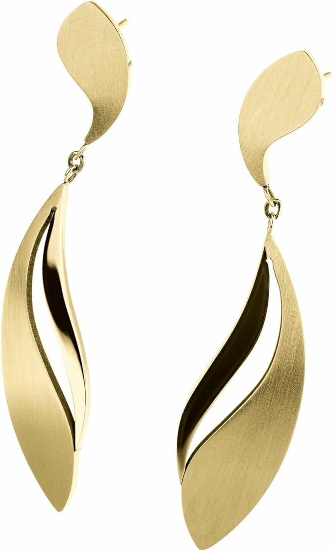 Ohrstecker, matt/poliert, Gelb Ohrstecker, matt/poliert, Gelb