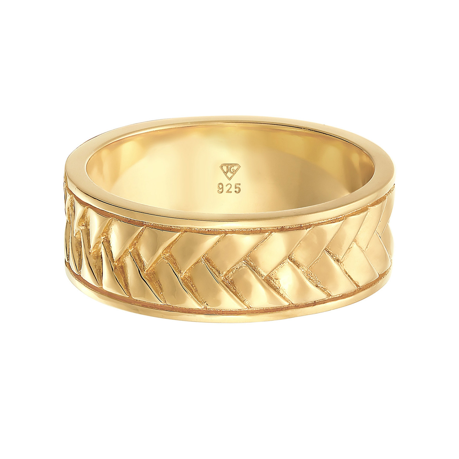 Ring Herren Bandring Fischgräten Vintage 925 Silber – Bild 3