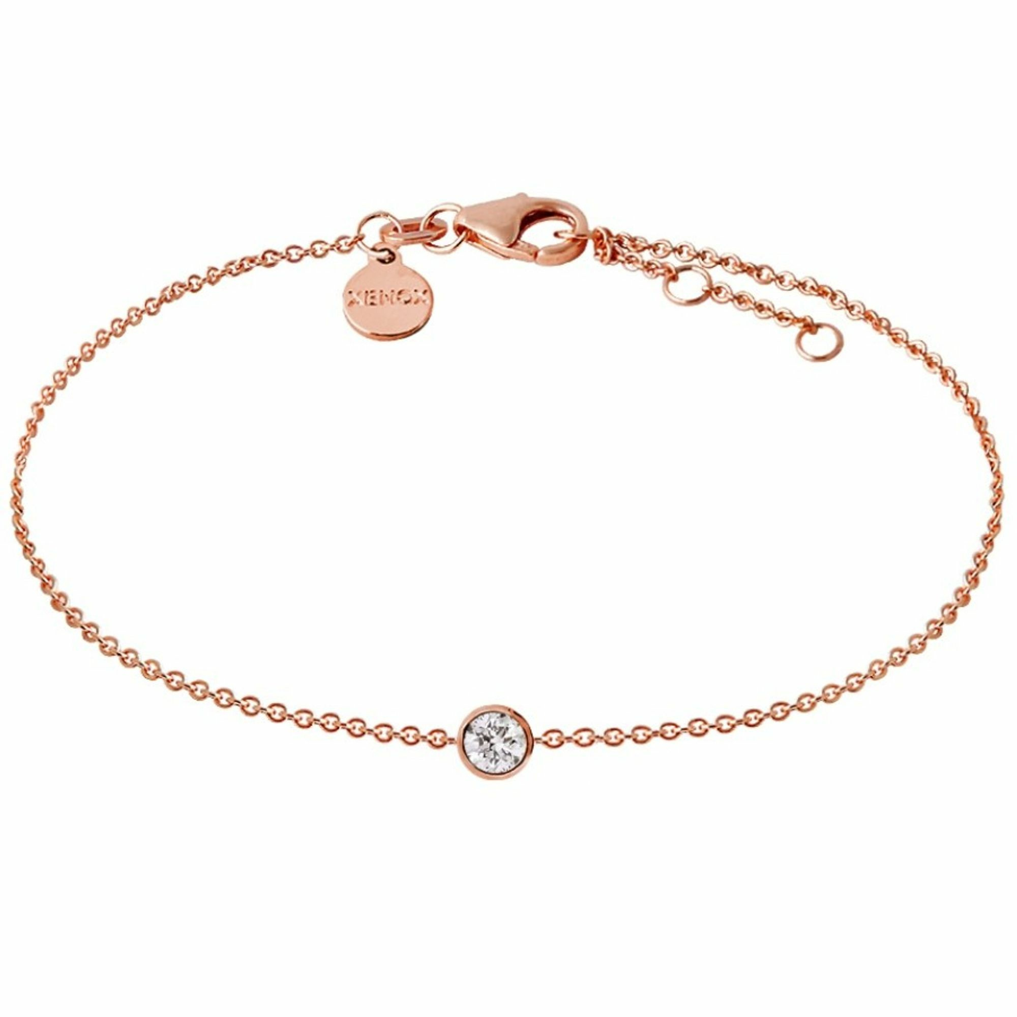 Xenox Damen Armband mit Zirkonia Charm Anhänger 18,5cm Rosegold XS7320R Xenox Damen Armband mit Zirkonia Charm Anhänger 18,5cm Rosegold XS7320R