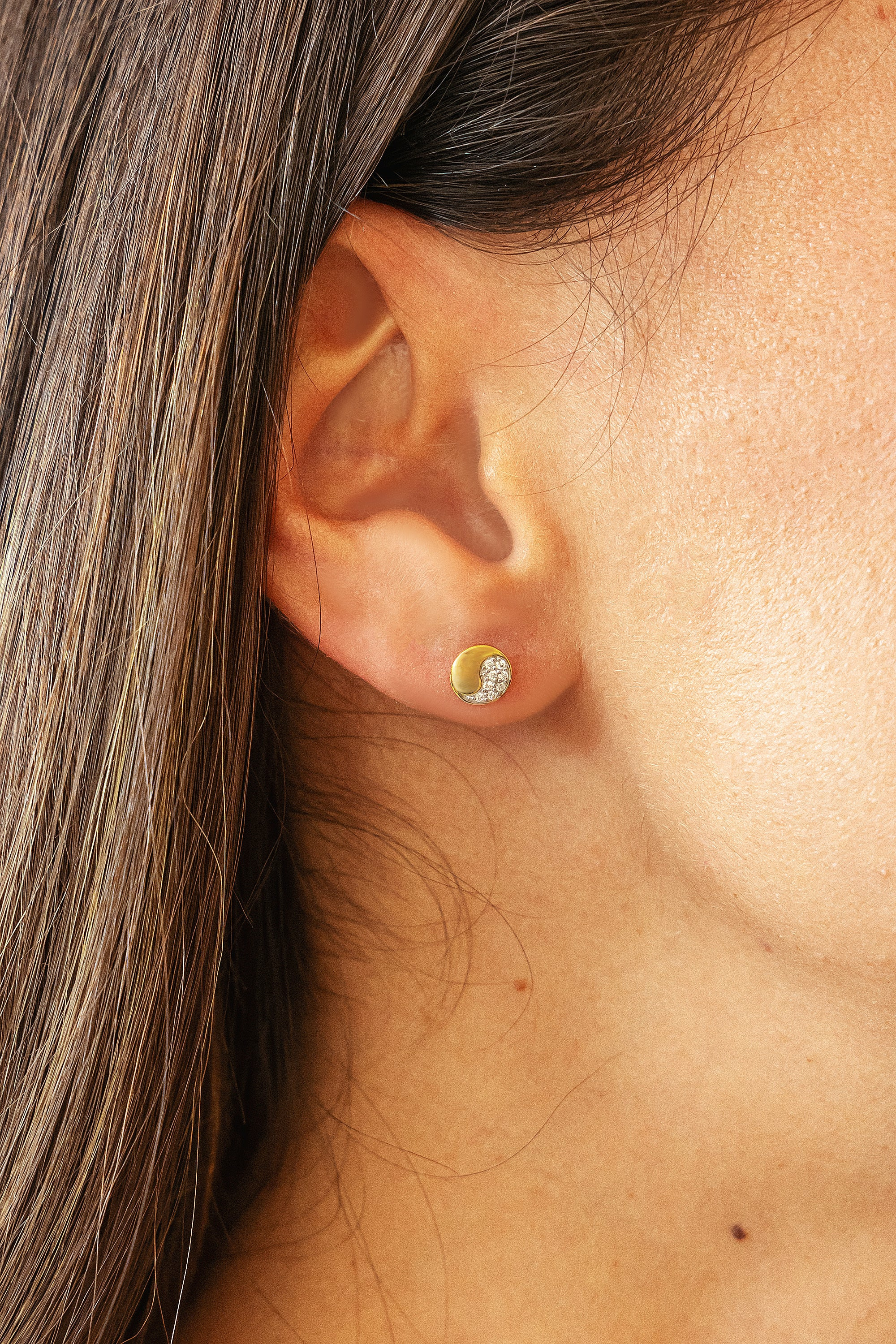 Ohrstecker 925 Silber vergoldet Yin&Yang Zirkonia 41185118748766 Ohrstecker 925 Silber vergoldet Yin&Yang Zirkonia 41185118748766