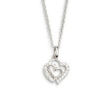 Xenox Damen Halskette mit Zirkonia Herzen Anhänger Collier 45cm Silber XS3418K Xenox Damen Halskette mit Zirkonia Herzen Anhänger Collier 45cm Silber XS3418K