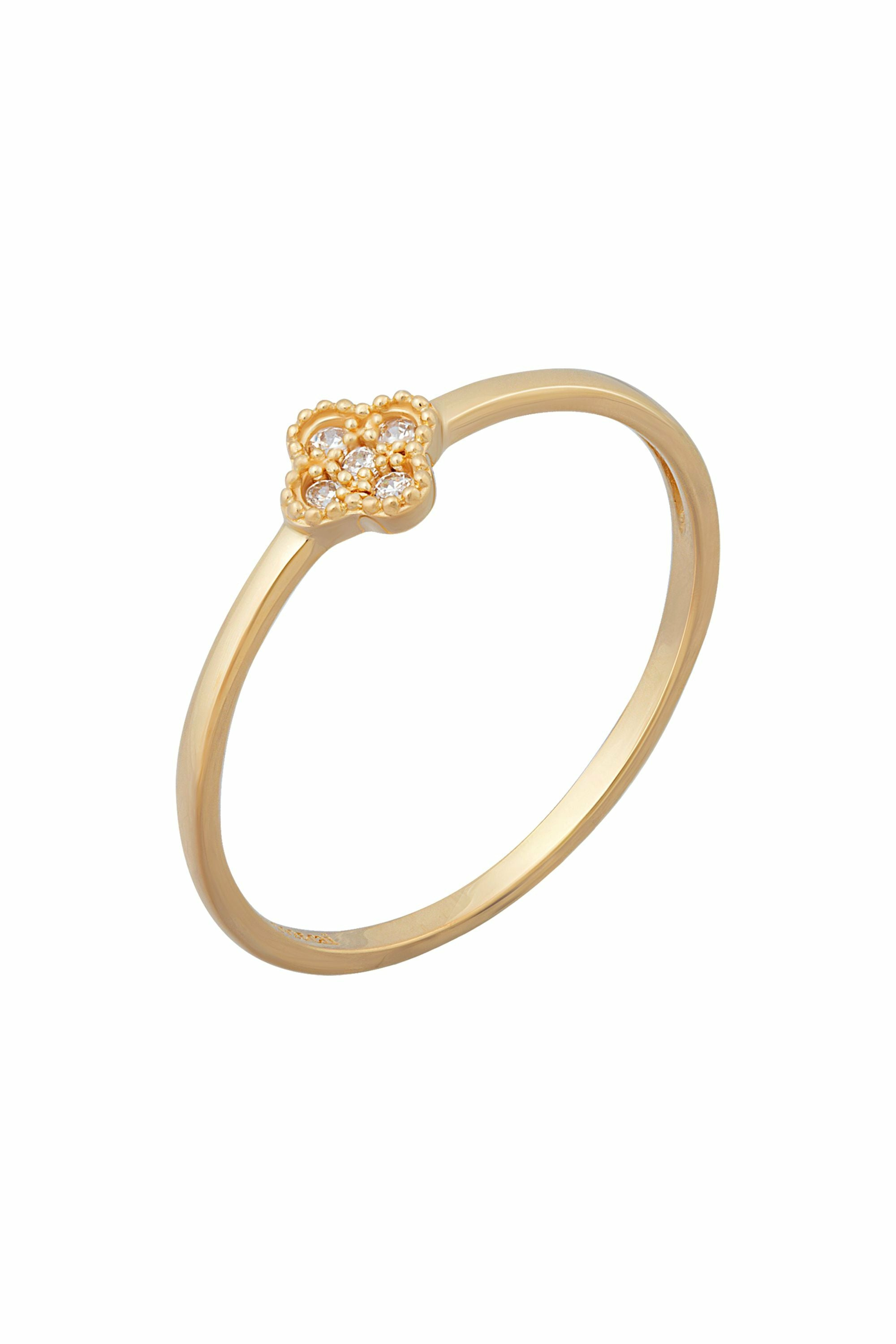 Ring 925 Sterling Silber gelb vergoldet Clover Kleeblatt Zirkonia 41185189494878 – Bild 2