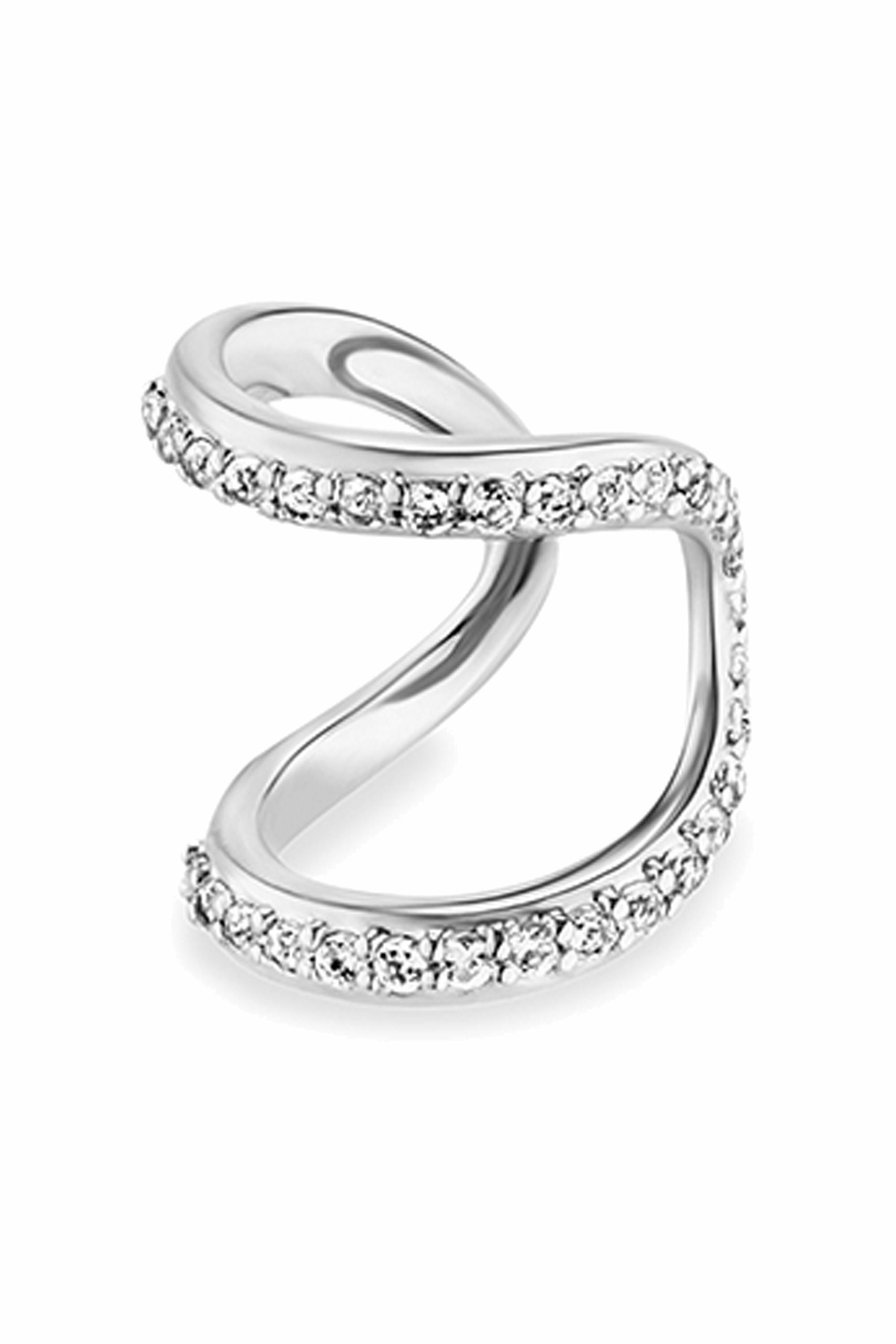 Ear Cuff 925 Silber rhodiniert Topas weiß 41184107888734 – Bild 2