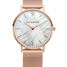 Paul Valentine Damen Armbanduhr ROSE GOLD SEASHELL MESH 36 MM PV36511 Paul Valentine Damen Armbanduhr ROSE GOLD SEASHELL MESH 36 MM PV36511