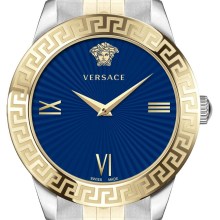 Versace Greca Signature Damenuhr gold/silber Edelstahl blau Zifferblatt 38mm VEV... Versace Greca Signature Damenuhr gold/silber Edelstahl blau Zifferblatt 38mm VEV...