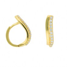 Damen 585 Gold Ohrringe  Creolen mit Zirkonia Damen 585 Gold Ohrringe  Creolen mit Zirkonia