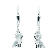 Damen 925 Silber Ohrringe  Ohrhänger Katze Damen 925 Silber Ohrringe  Ohrhänger Katze