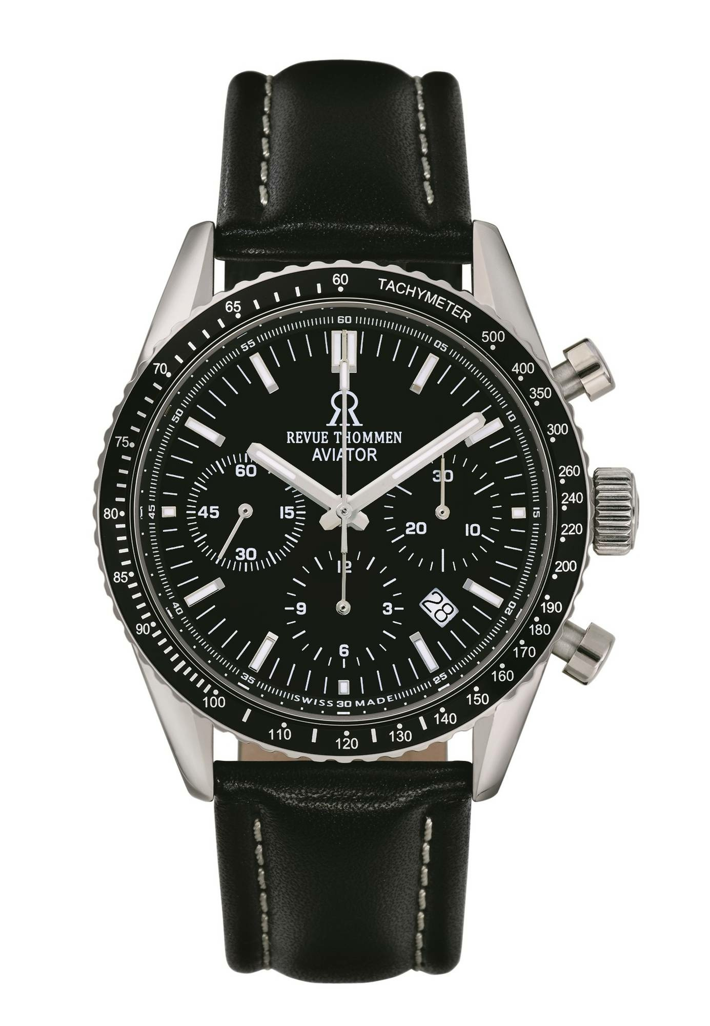 Revue Thommen Herren Armbanduhr Automatic Aviator 42 mm Chronograph Armband Leat... – Bild 3